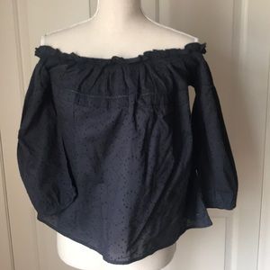 Roxy off shoulder navy top